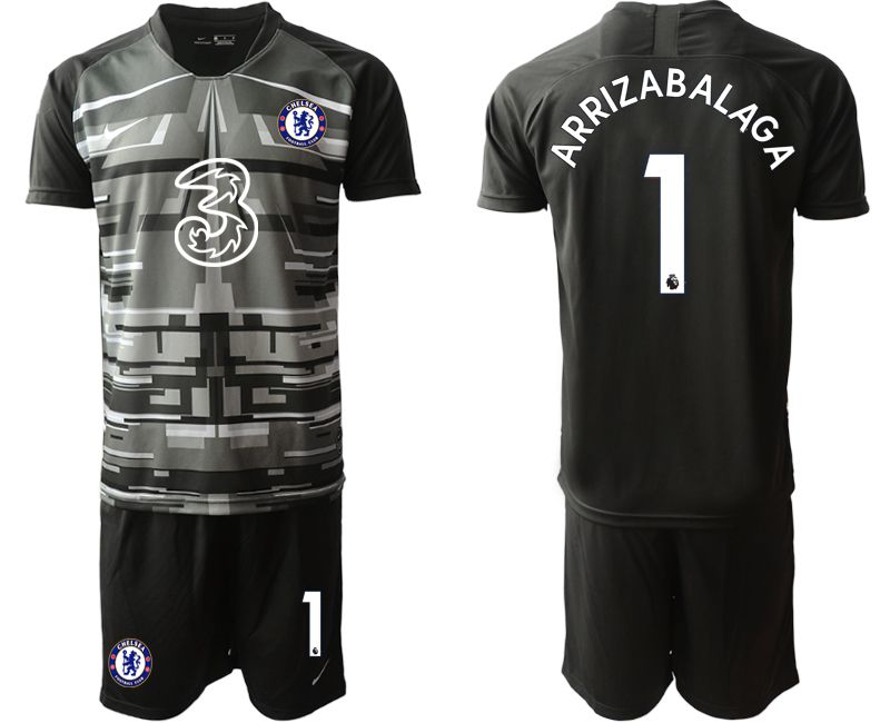 Men 2020-2021 club Chelsea black goalkeeper #1 Soccer Jerseys->chelsea jersey->Soccer Club Jersey